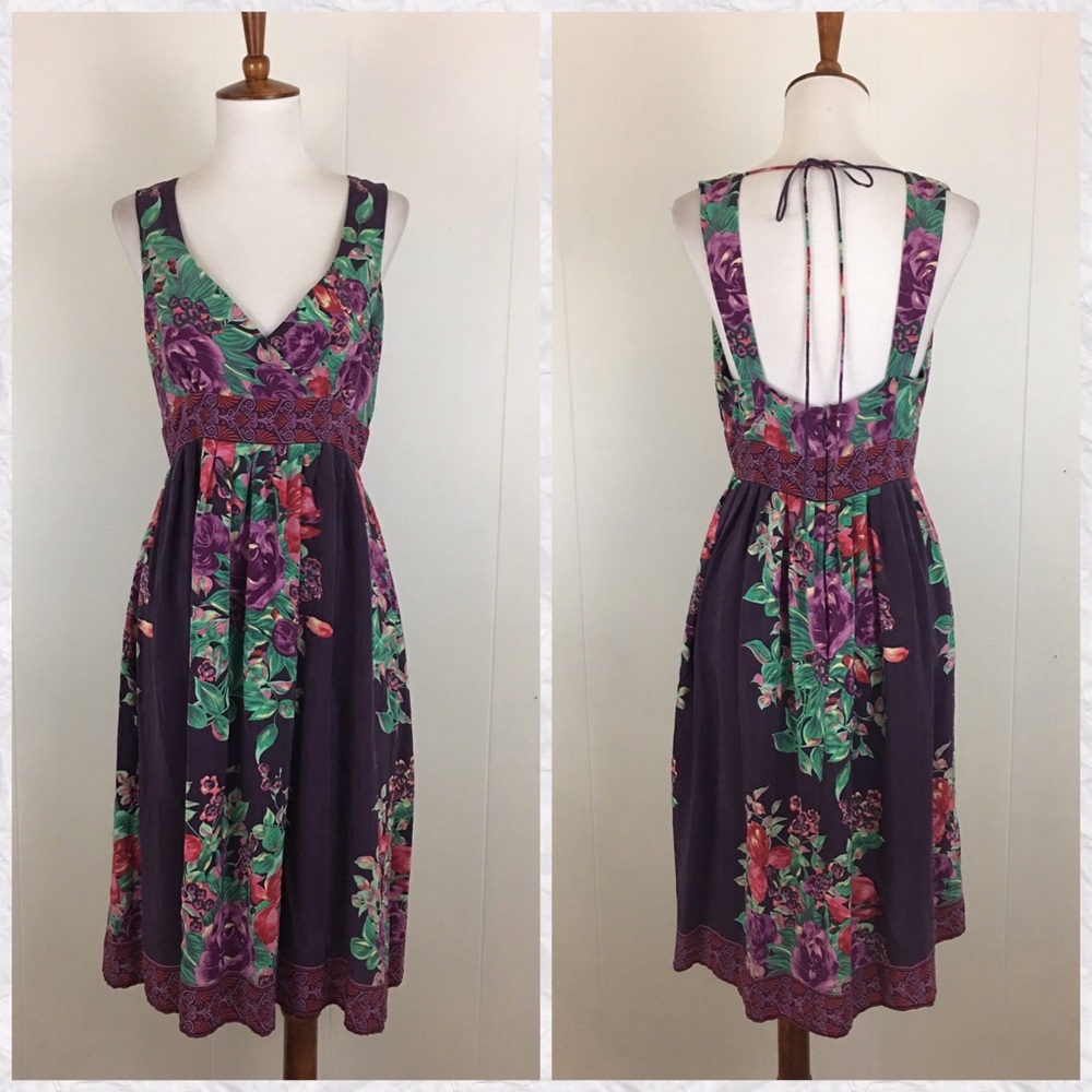 Anthropologie Plenty Tracy Reese Silk Floral Sleeveless Dress